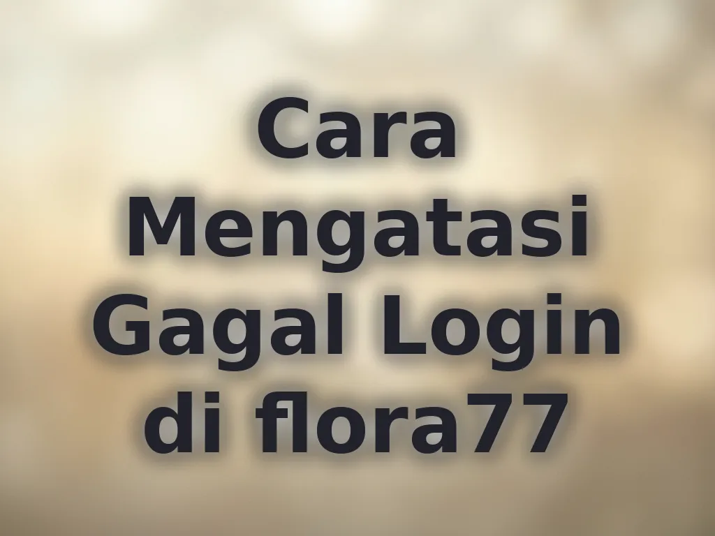 Cara Mengatasi Gagal Login di flora77